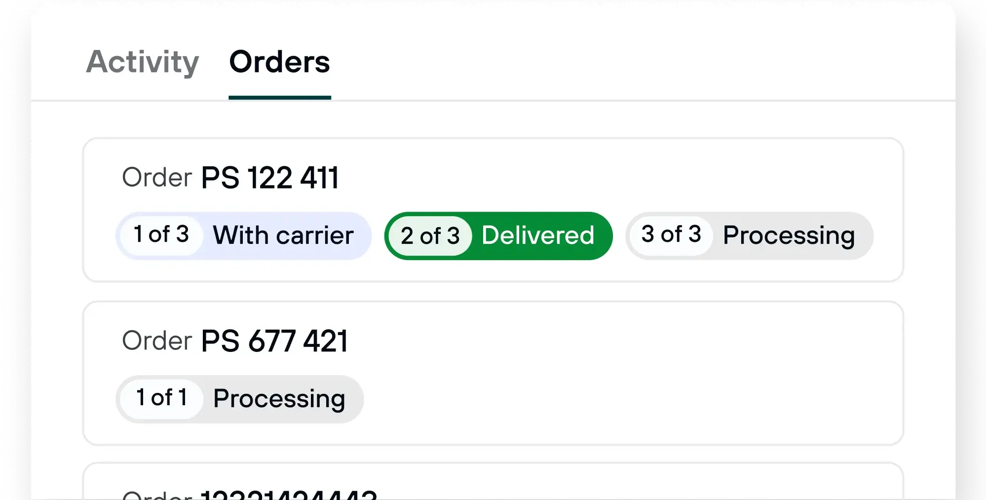 Shipment-level status